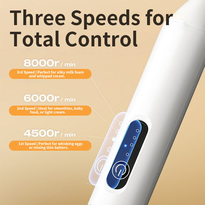 QIAWI™ 3-Speed Milk Frother – Rechargeable, Fast & Extra Creamy in Seconds ☕⚡