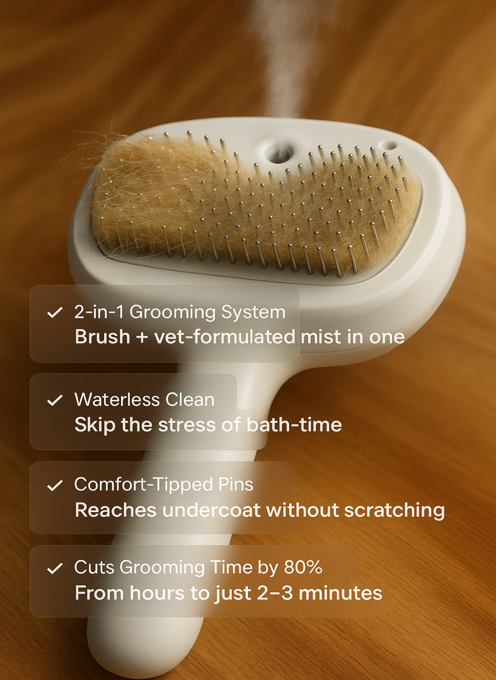 Pawzioo® LuxeSpray Pet Grooming Brush