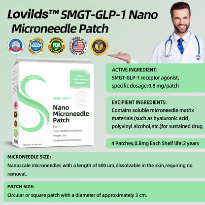 🌿 LOVILDS™ SMGT-GLP-1 Nano Microneedle Patch – 24-Hour Pain-Free Weight Loss & Blood Sugar Control 💪✨