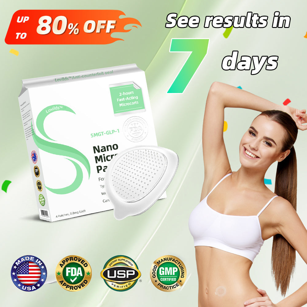 🌿 LOVILDS™ SMGT-GLP-1 Nano Microneedle Patch – 24-Hour Pain-Free Weight Loss & Blood Sugar Control 💪✨